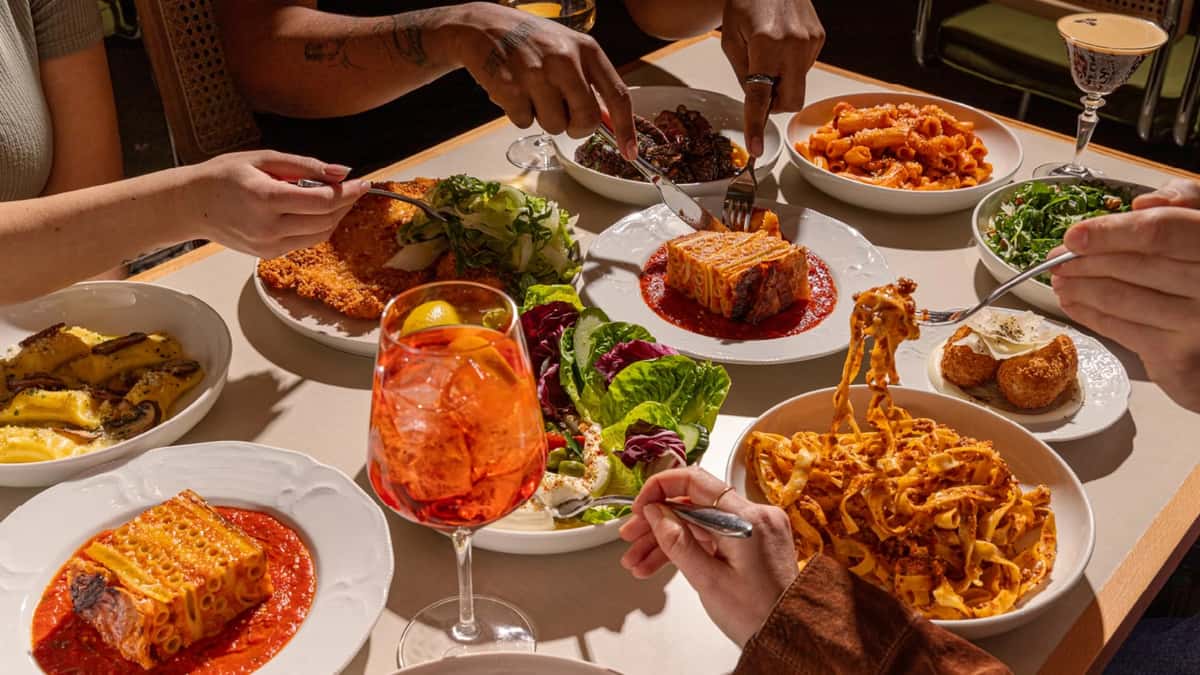 Food and drinks on a table