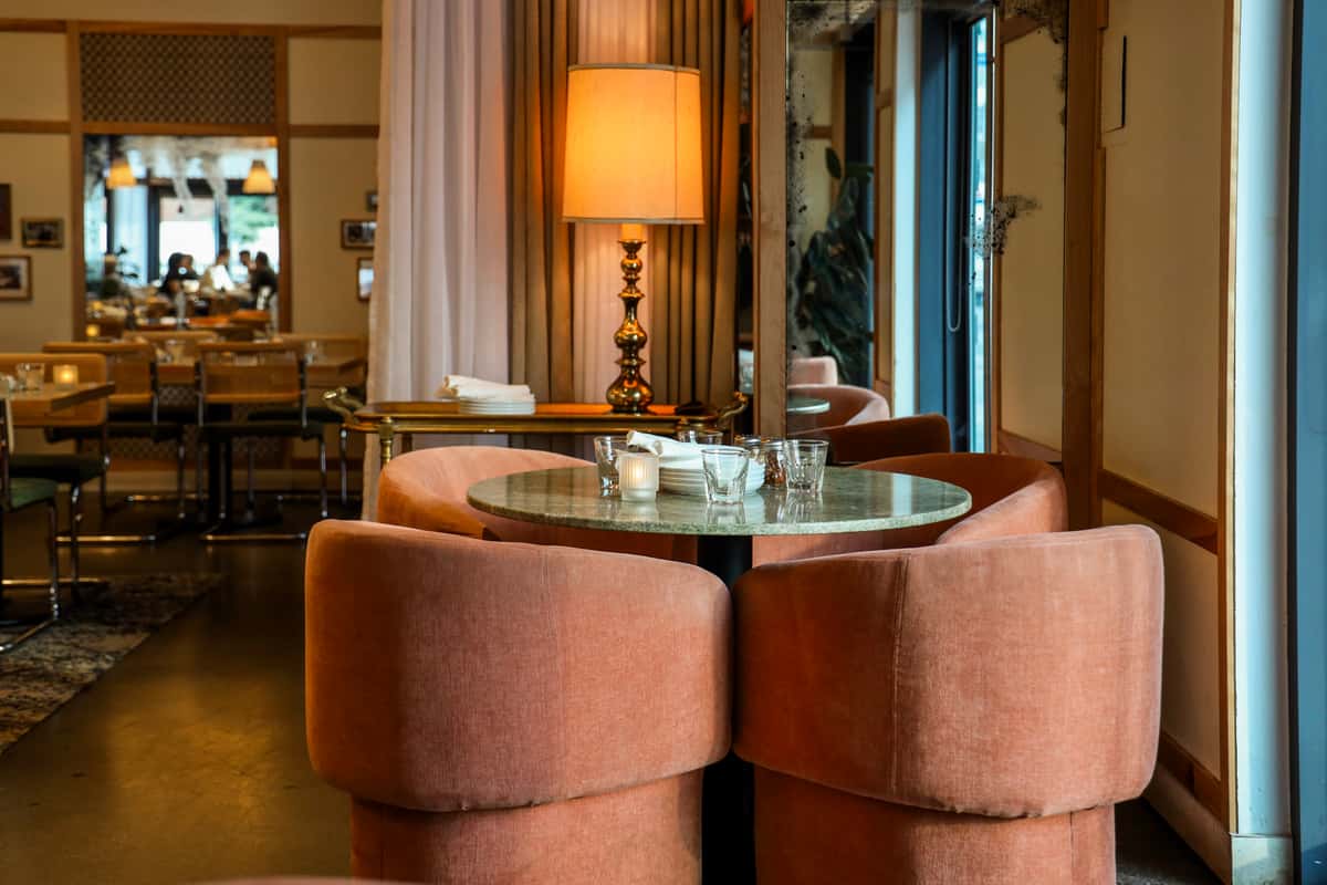 Round Table with Lounge Chairs