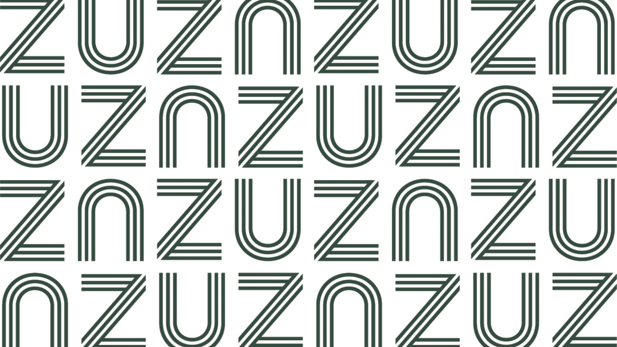 Cafe ZUZU Pattern with Green on White