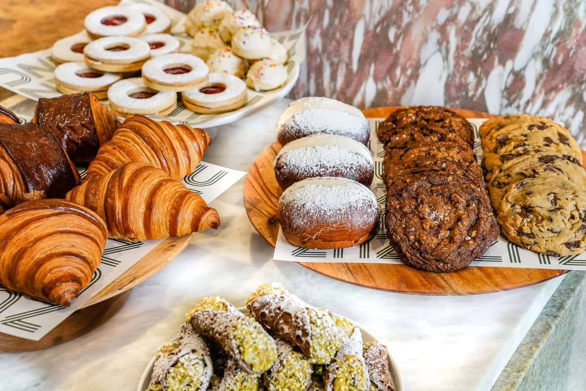 Deserts and pastries on display