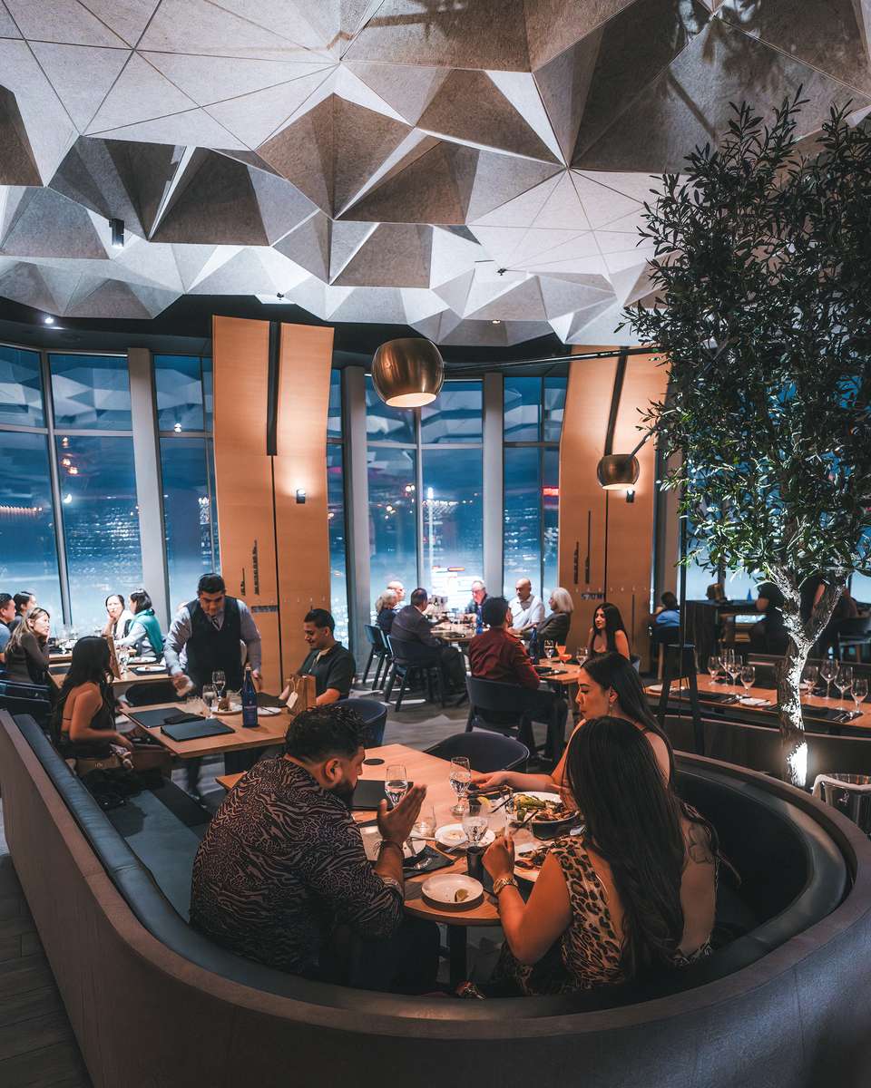Seasonal modern American entrée served at 71Above with panoramic views of Downtown Los Angeles.