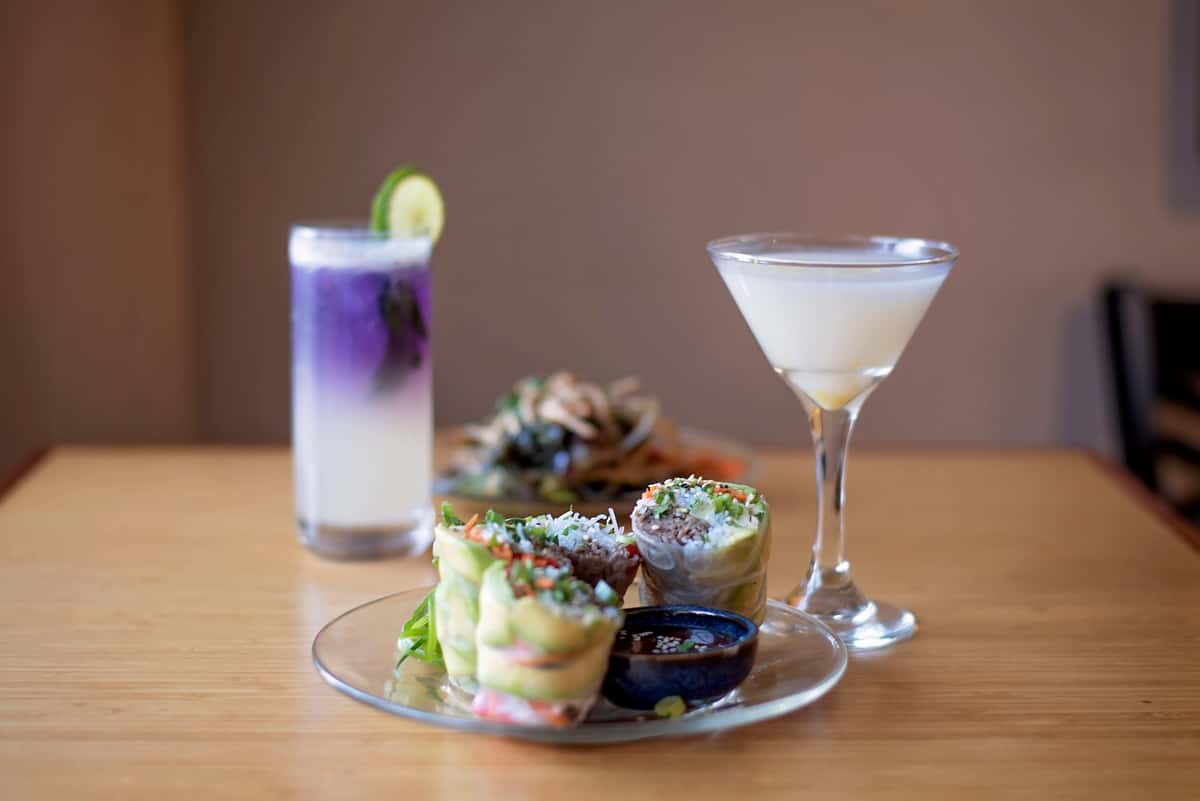 springrolls and cocktails