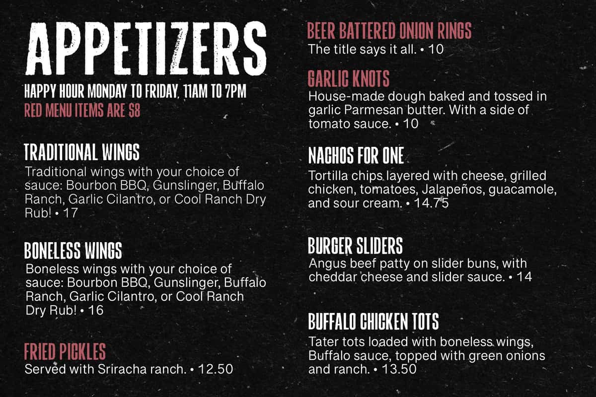 appetizer menu