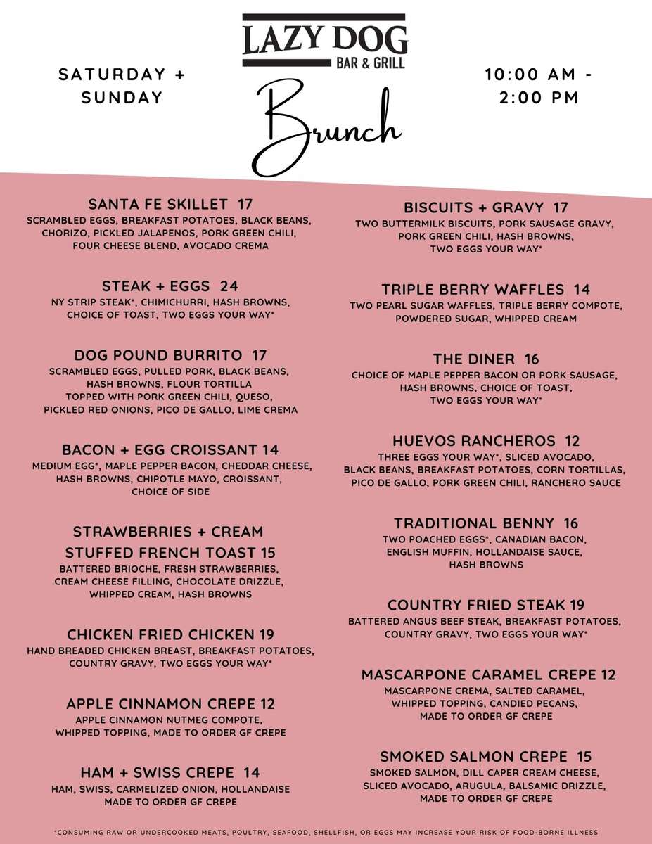 brunch menu johnstown