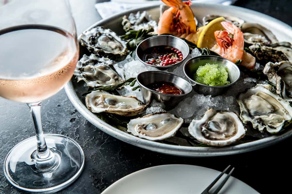 Oyster Platter with Wine