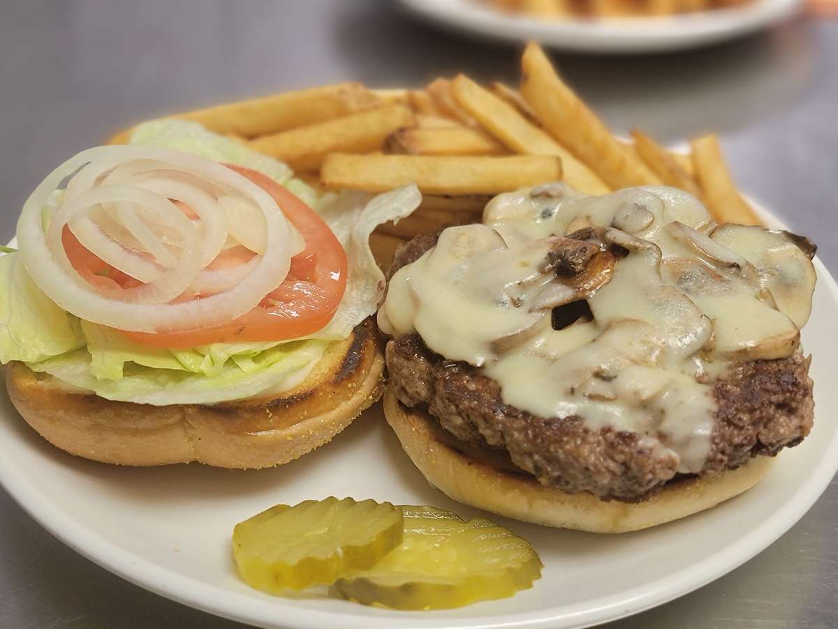 Burger and fries