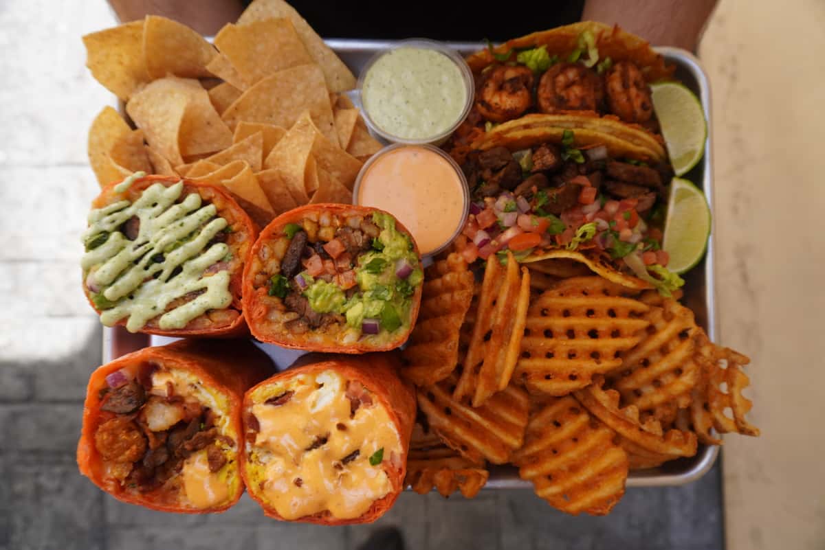 plate of various foods