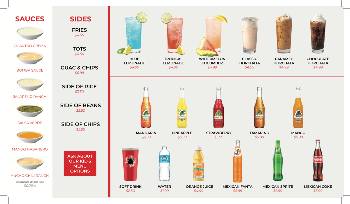 Drinks & Sides Menu