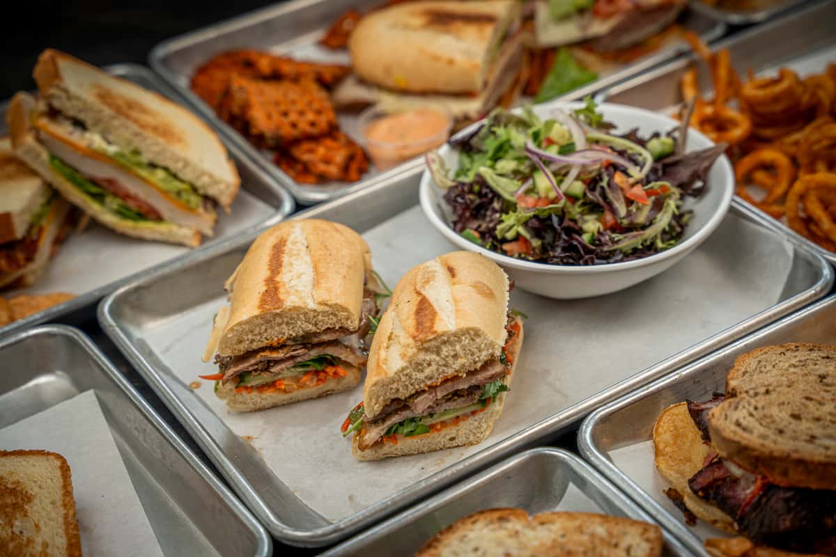 Several sandwich combos on a table