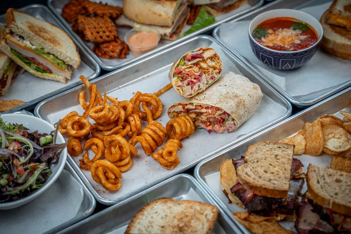 Stacked wrap combo on a table