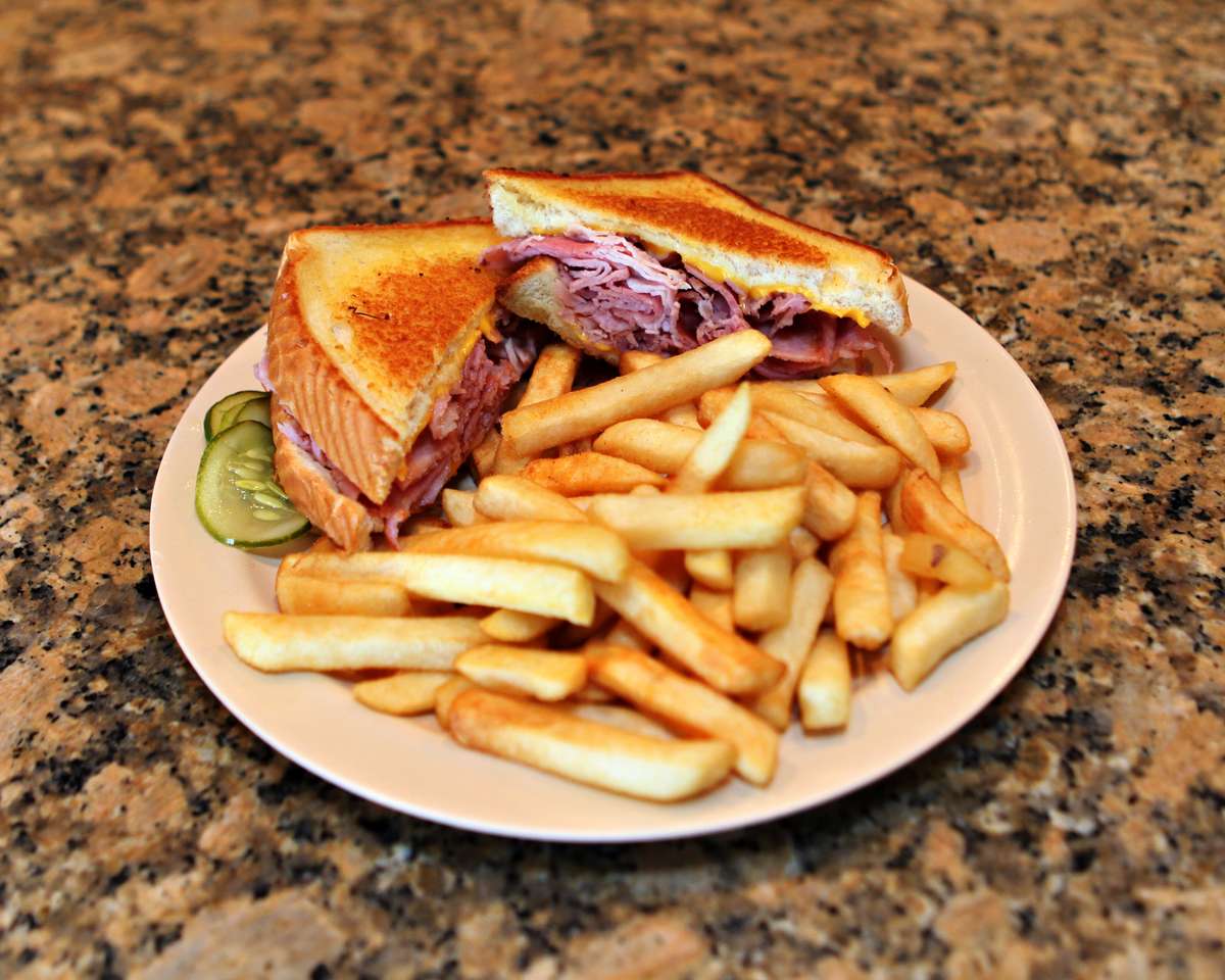sandwich and fries