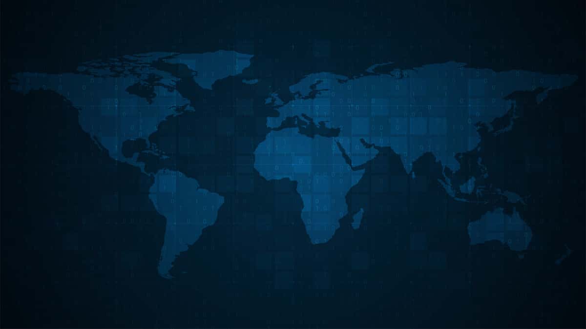 textured blue world map