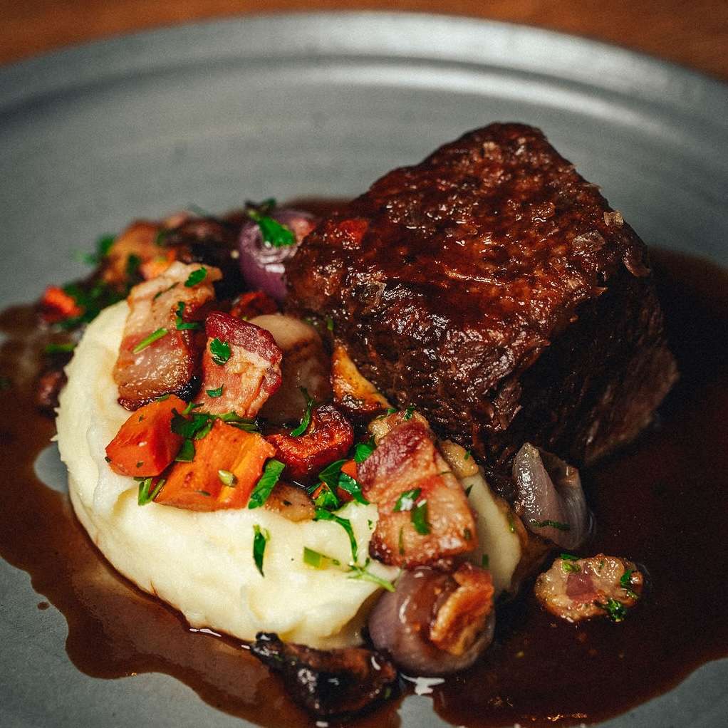 Baked Harvest Slow Roasted Beef Short Ribs Mashed Potatoes