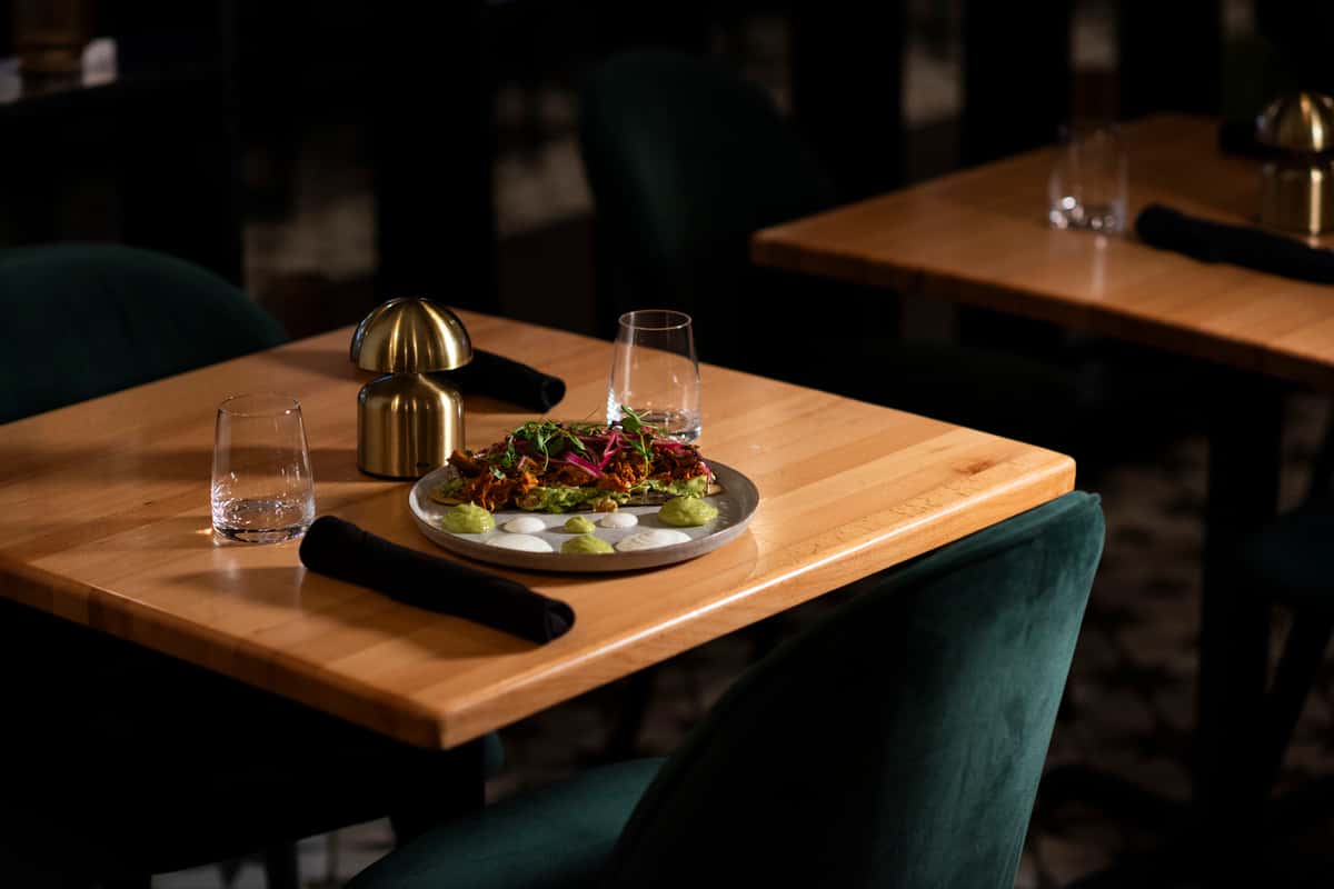 dish on table