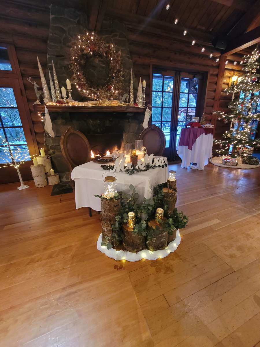 winter wedding setup
