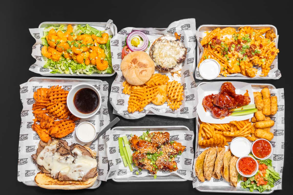 A variety of entrees and sides on a table