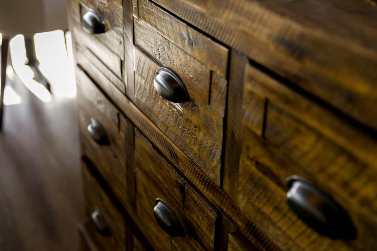 rustic wooden set of drawers