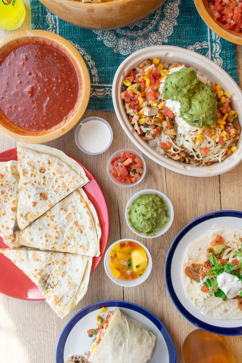 Mexican food on a table