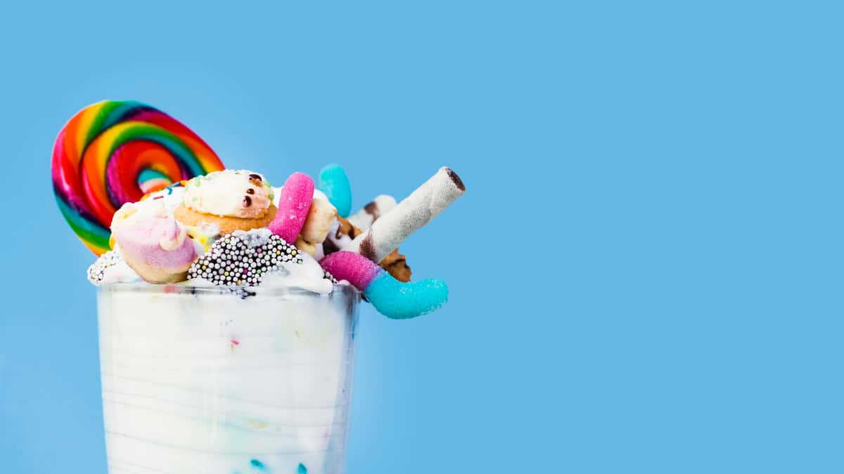 ice cream with blue background