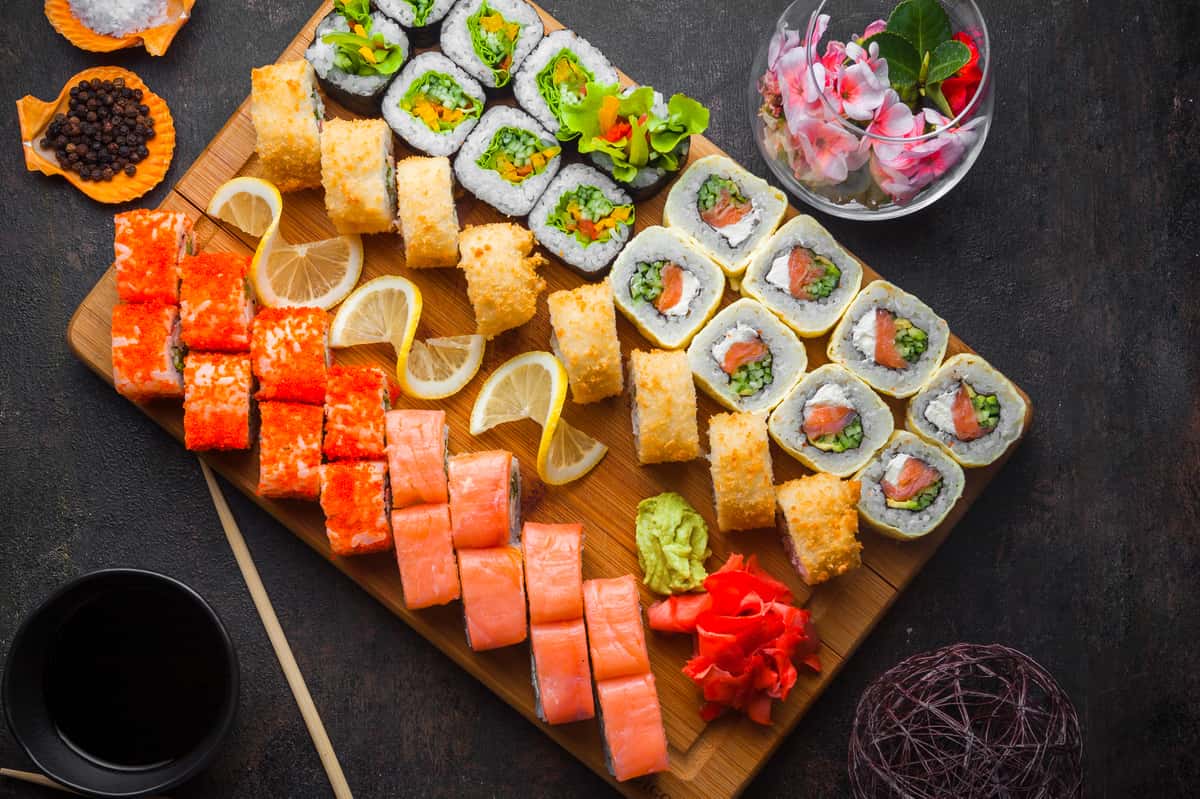 large board of sushi