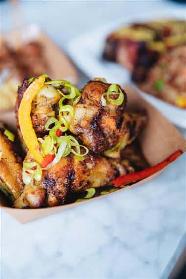 chicken with peppers in a basket