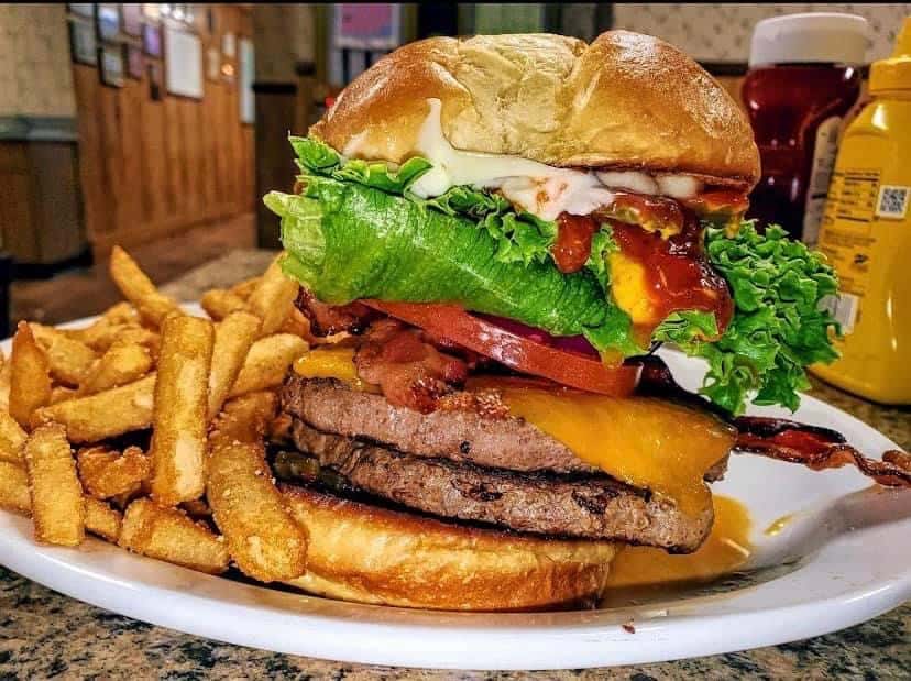A Customers Double Cottage Burger