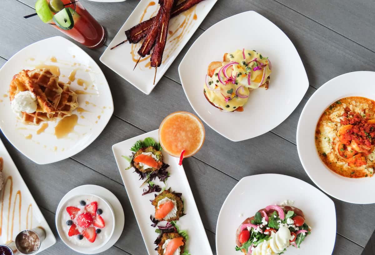 Brunch spread on table