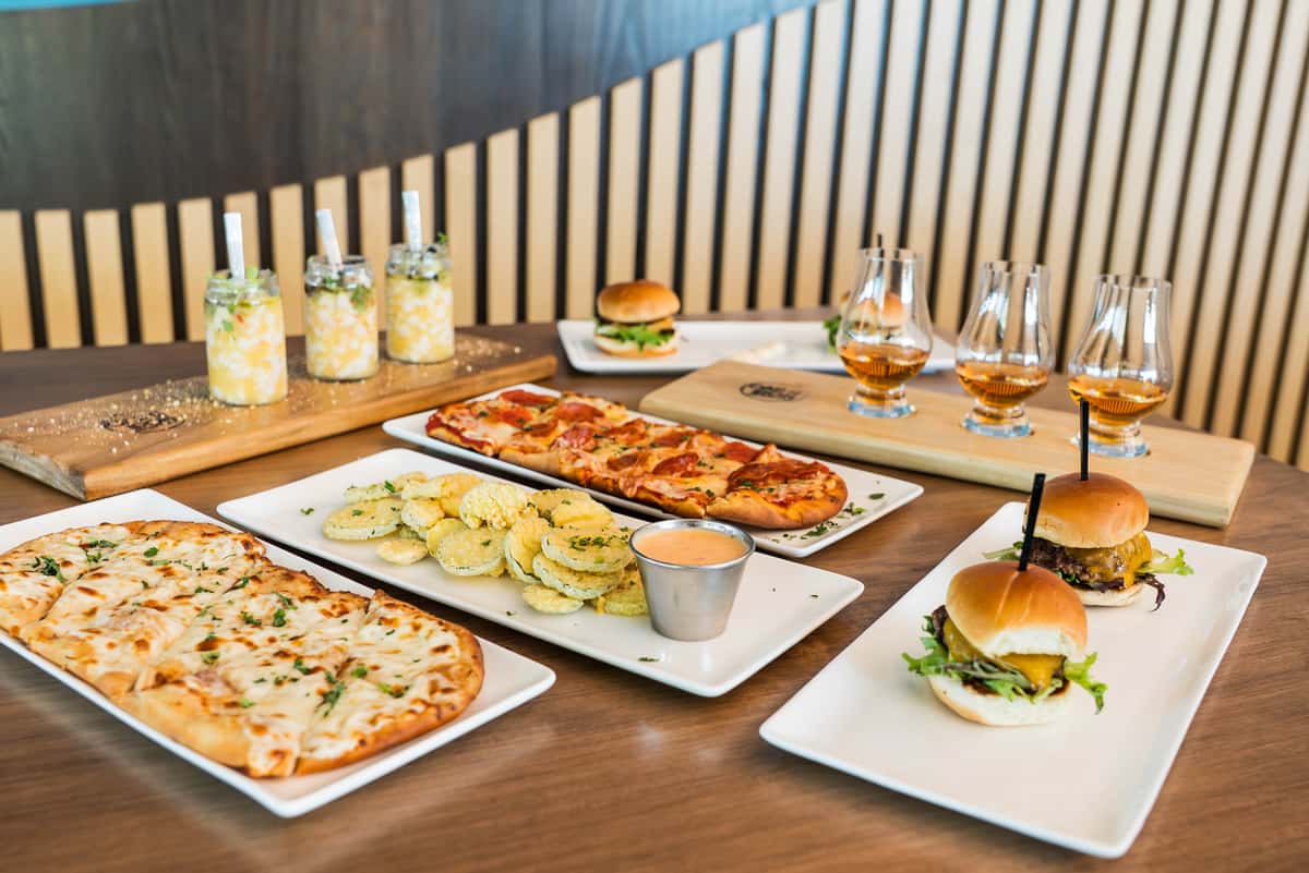 social hour menu items on table
