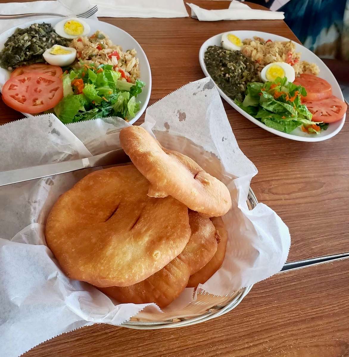 bread and salad
