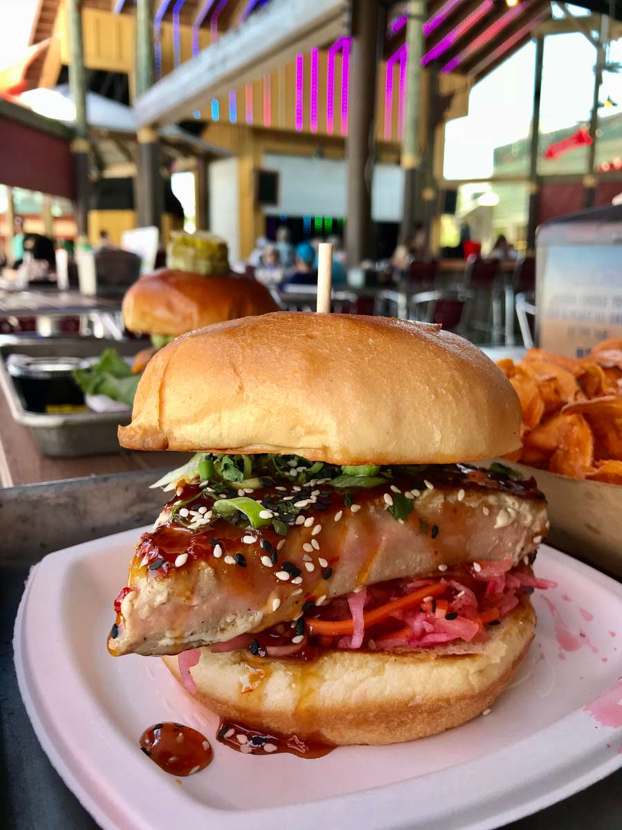 Burger Pan Fried Ahi Tuna Grilled Tuna Steaks Blackened Ahi Tuna