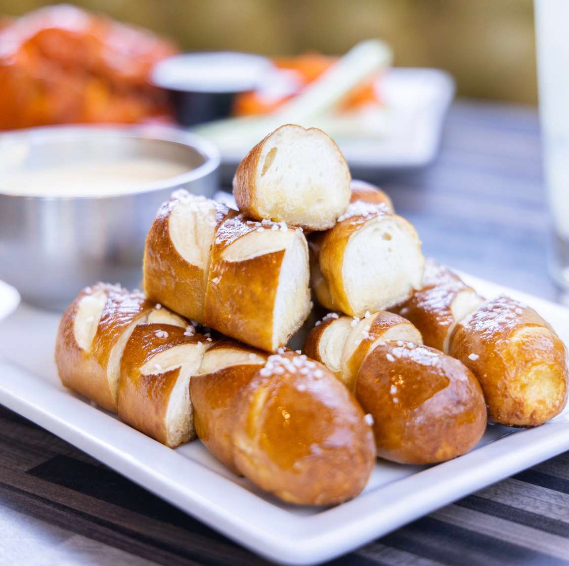 Warm Pretzel Bites & Queso Lunch Dinner Dusty Boot Roadhouse