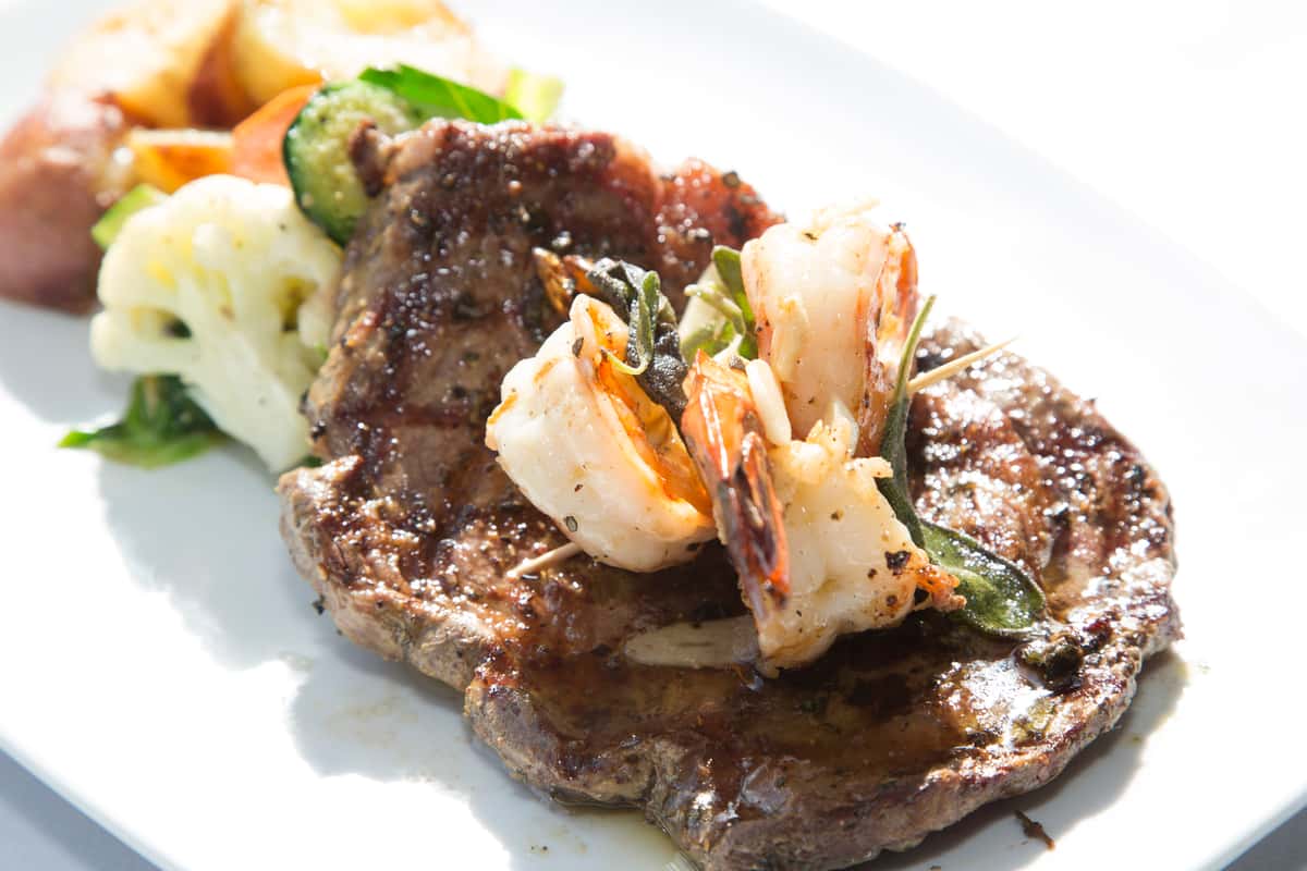 ribeye and shrimp