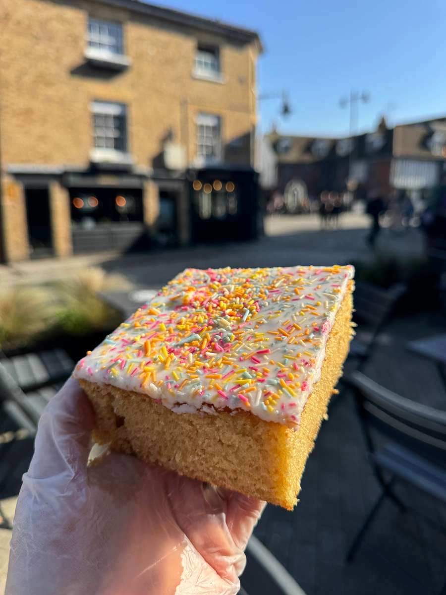 OLD SCHOOL CAKE WITH ICING AND SPRINKLES
