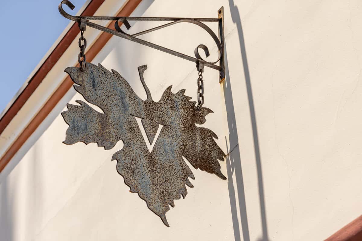 metalwork outdoor sign for Vine