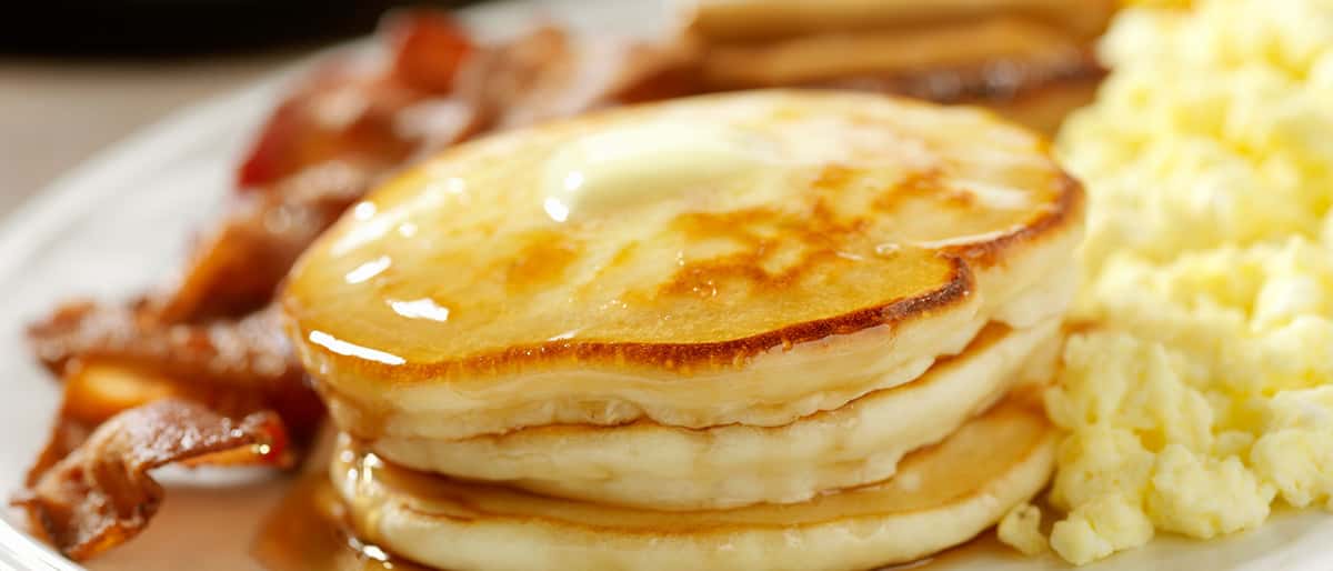eggs, bacon, pancake