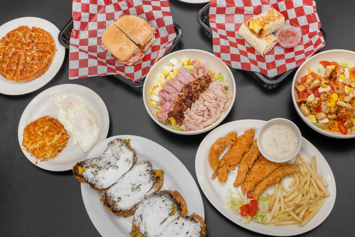 Hero shot of assorted dishes