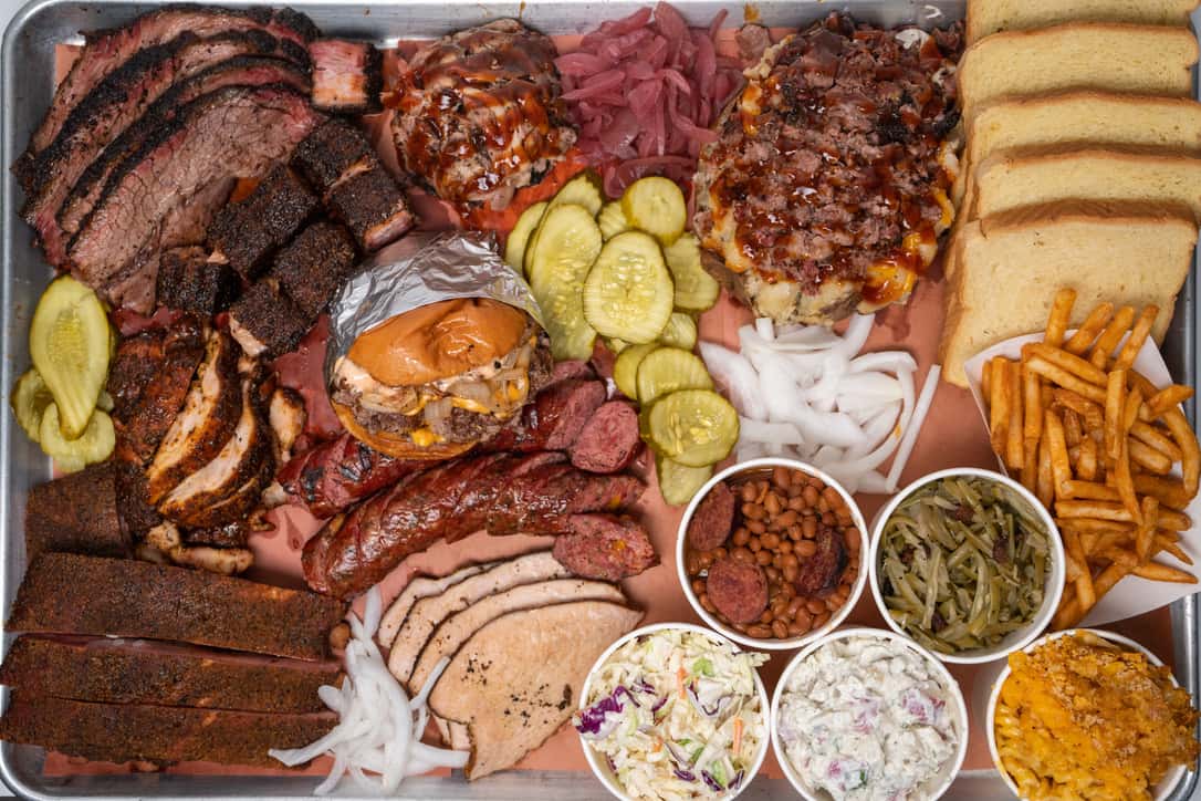 spread of menu items