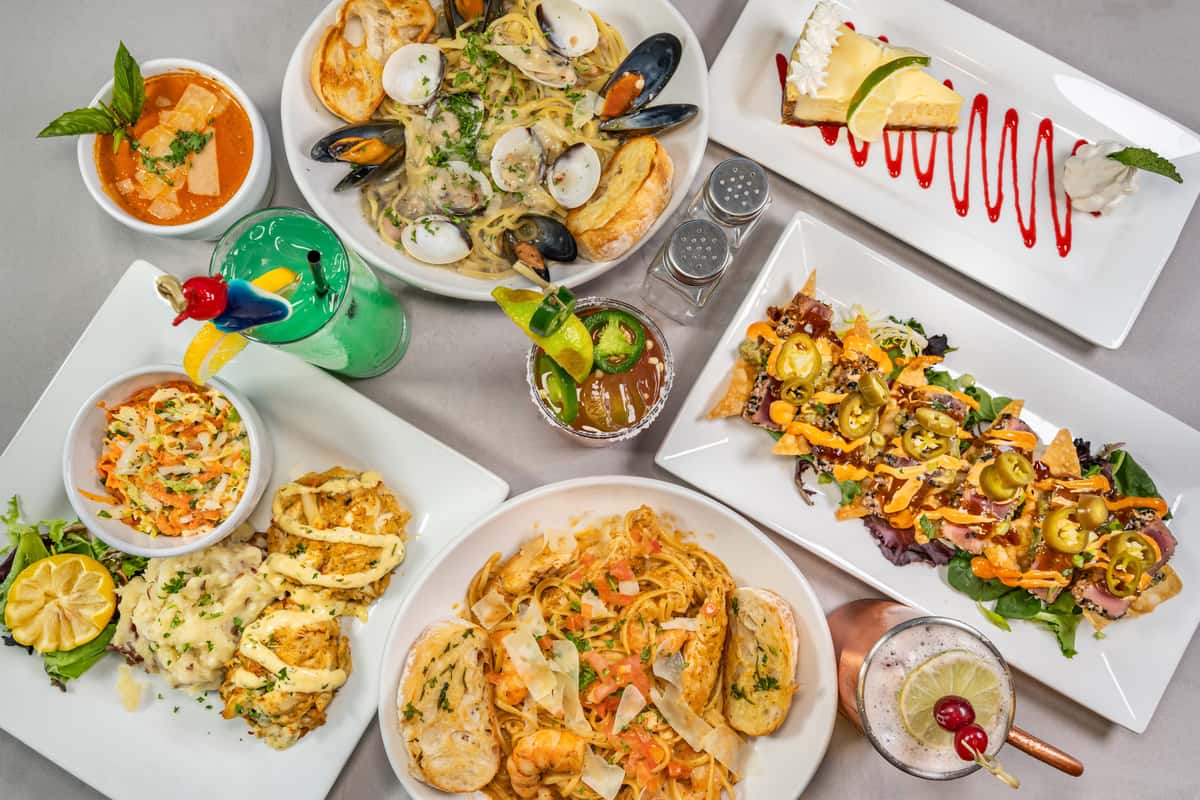 Entrees, drinks and desserts