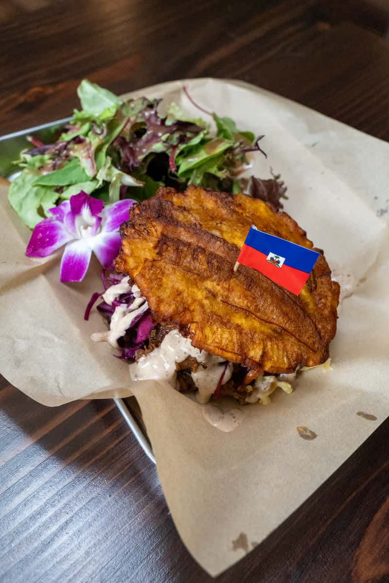 Dish with flag