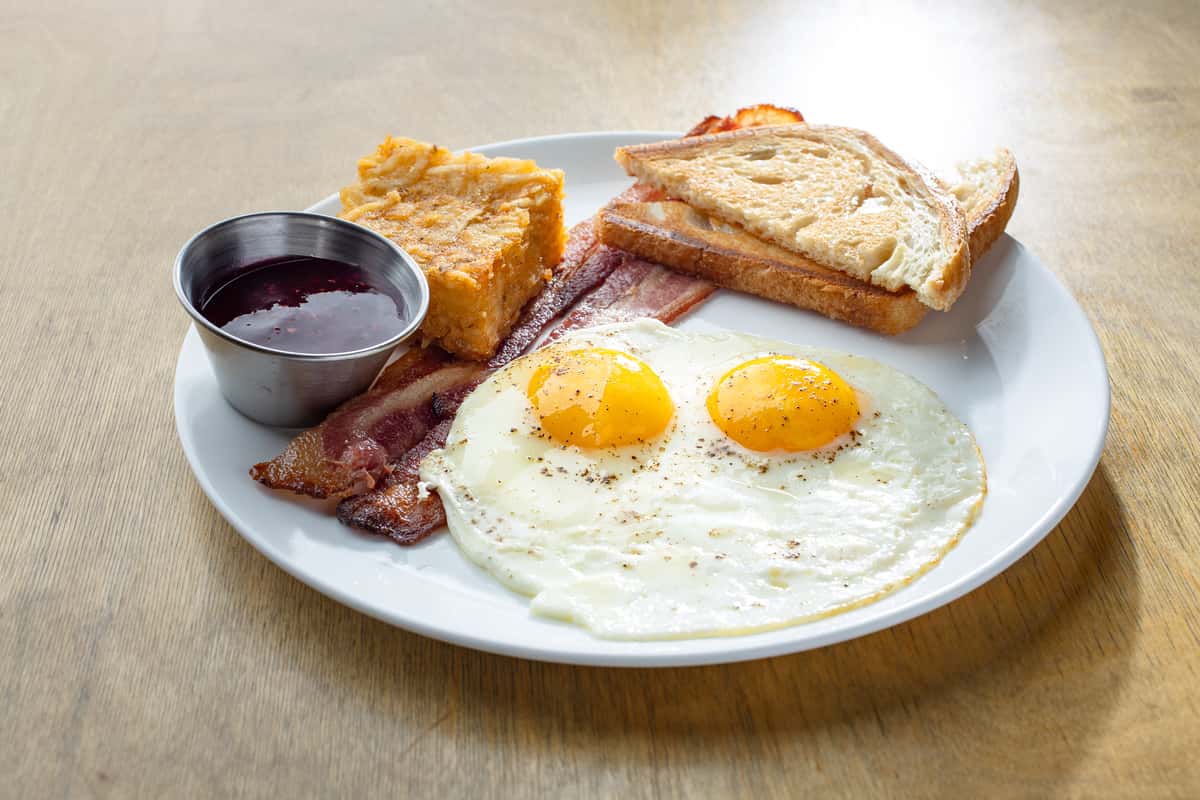 Two Egg Breakfast Plate - Food - Poppy + Rose - Restaurant in Los Angeles,  CA