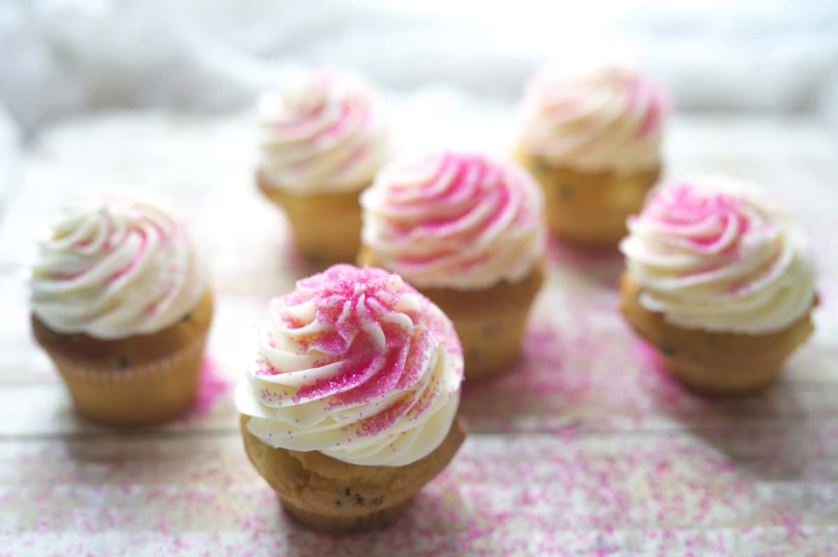 pink sprinkle cupcakes