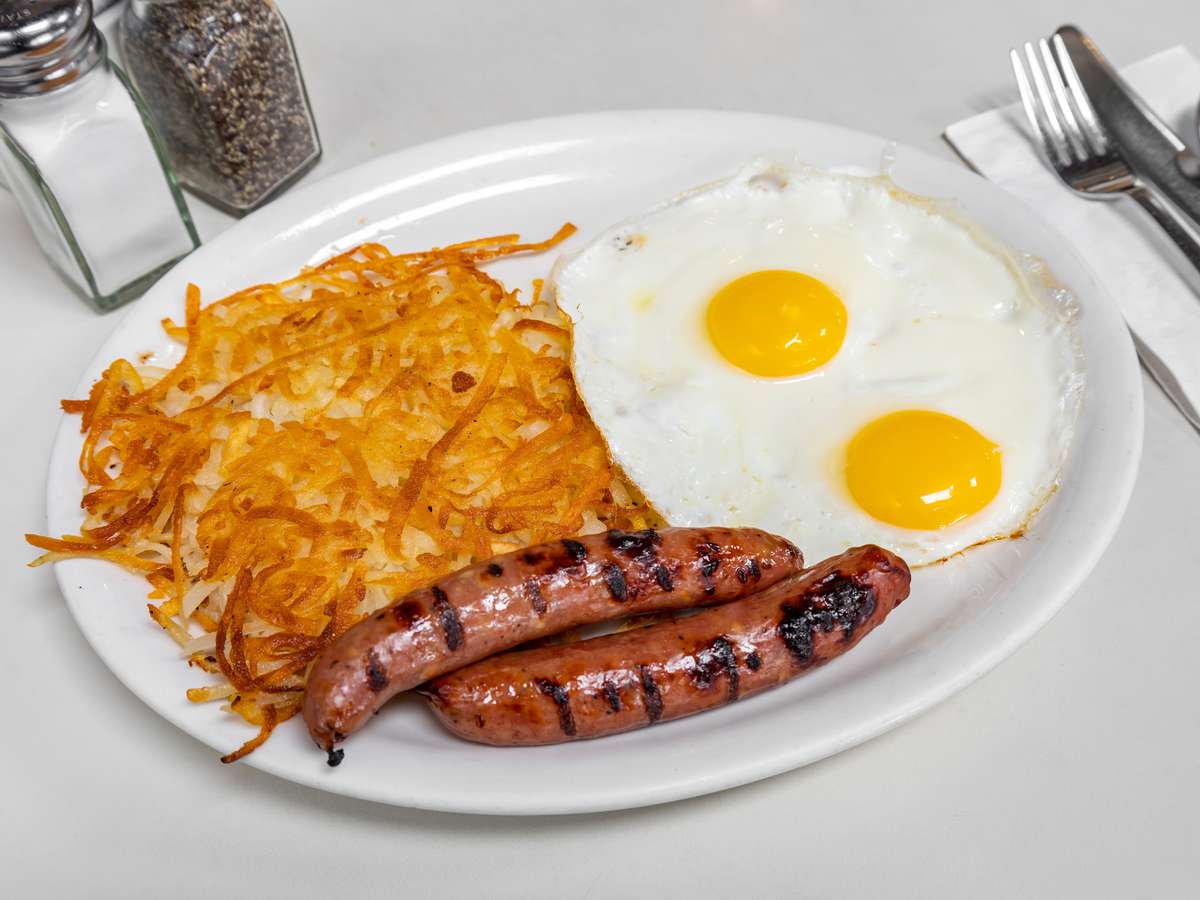 eggs and sausages