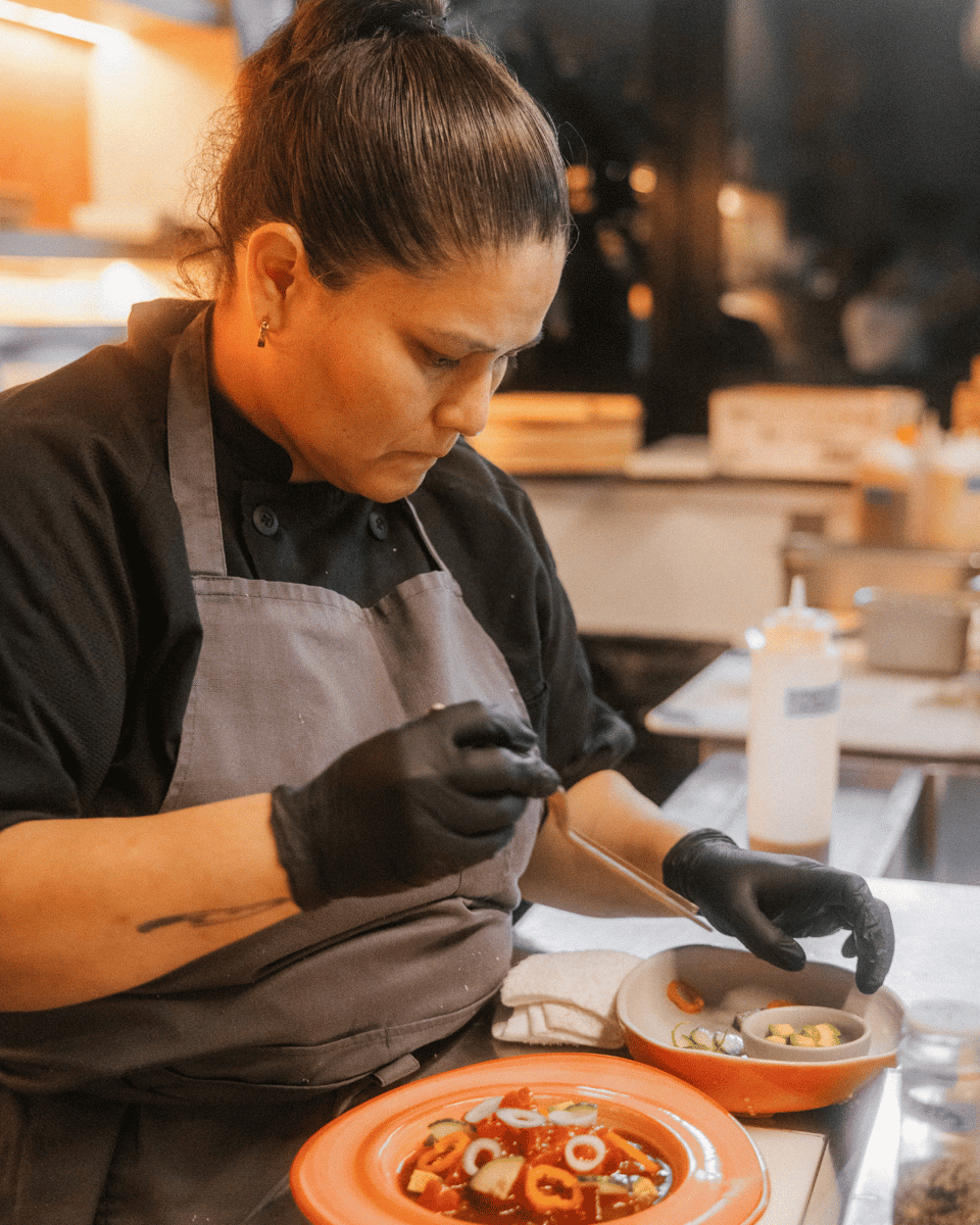 chef mayra making ceviche