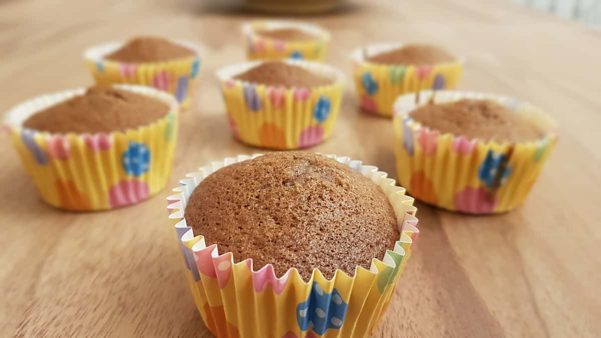 Cupcakes on a wood table