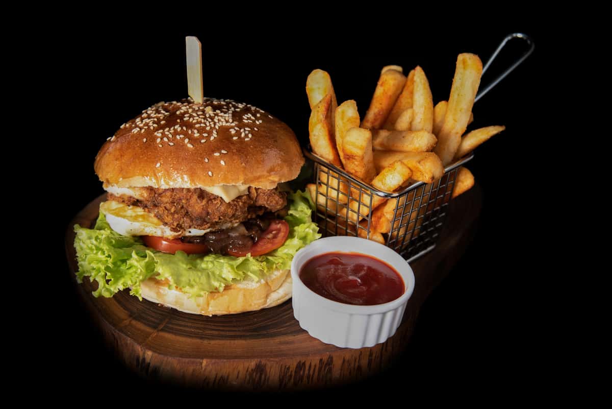 burger and fries