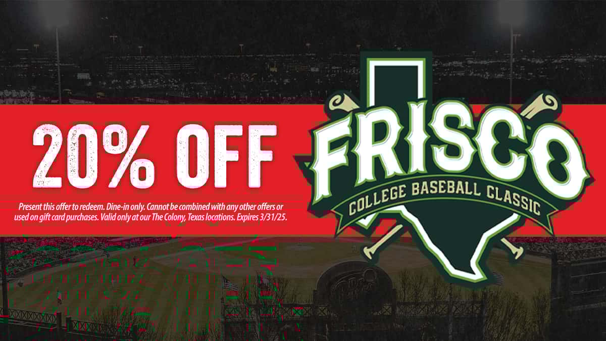 Show this coupon for 20% off your check for Frisco Classic Fans!