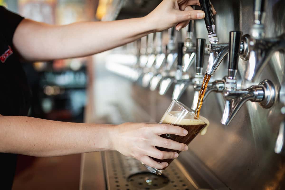 pouring a beer