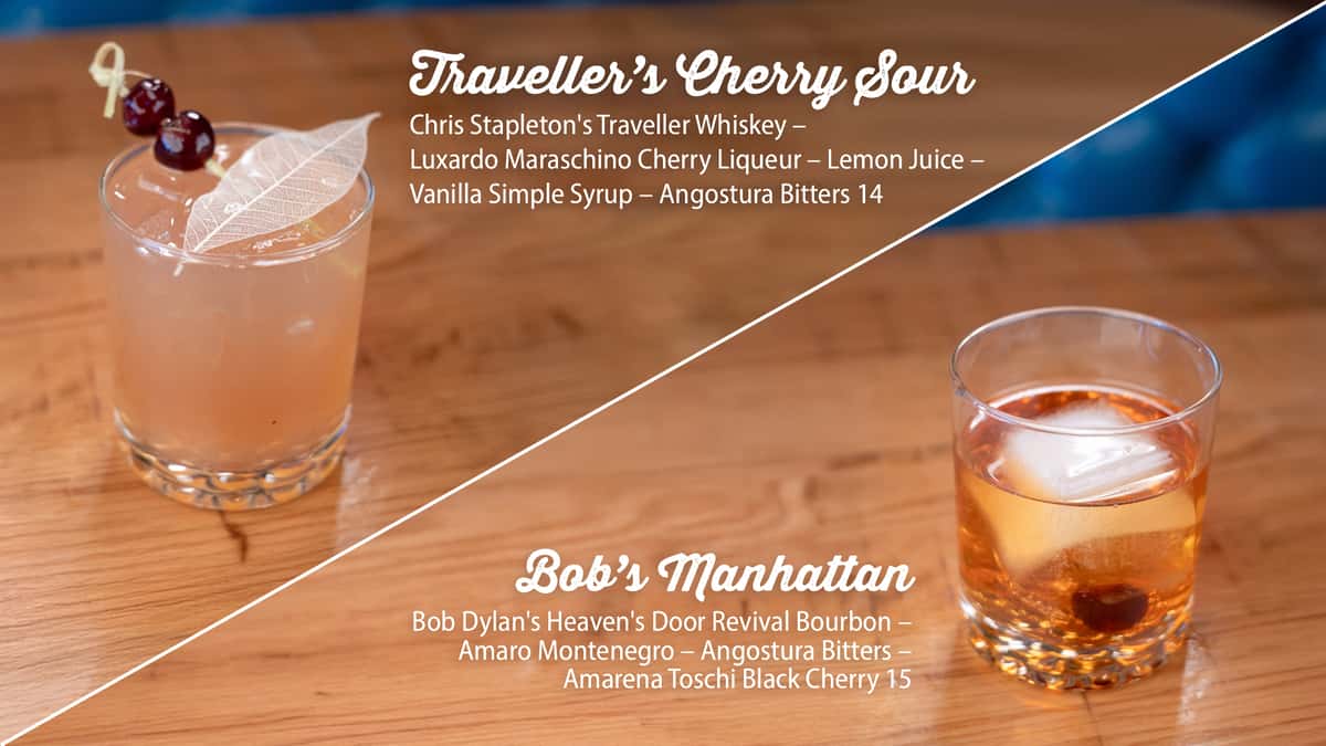 Traveller's Cherry Sour and Bob's Manhattan