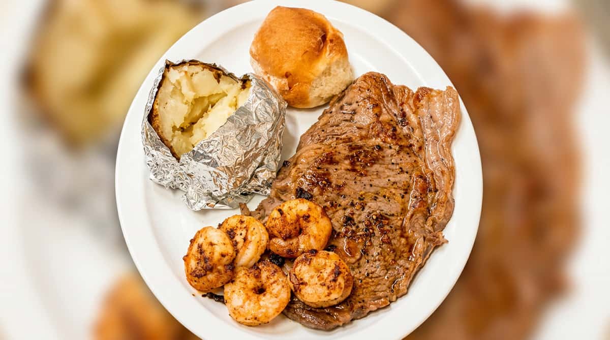steak shrimp plate