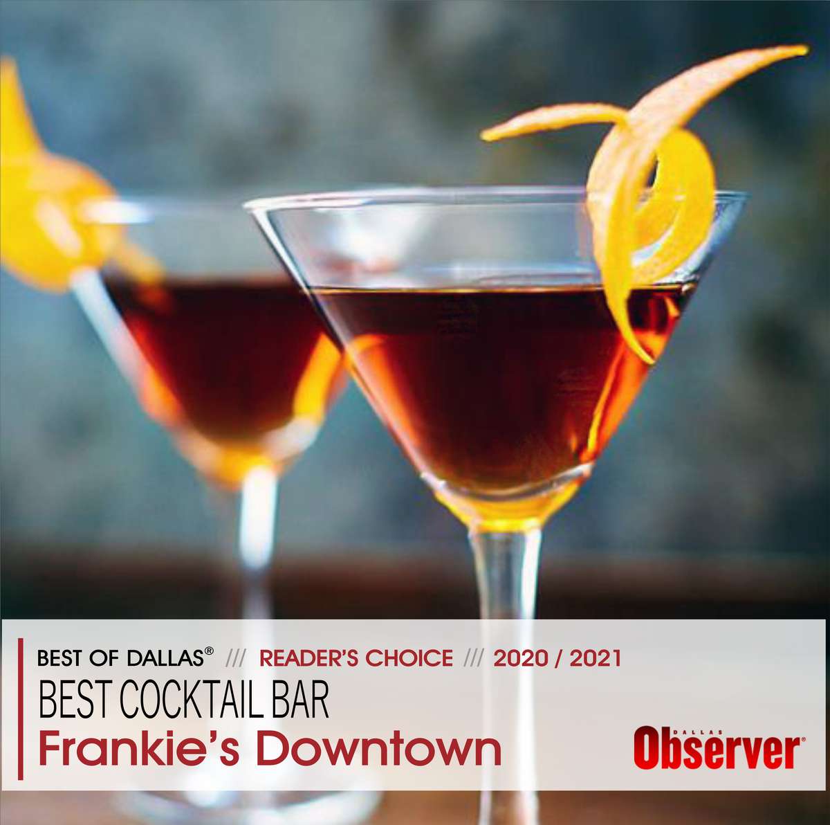 Best Cocktail Bar Readers Choice 2021 Dallas Observer